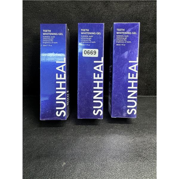 3 Boxes of SunHeal Teeth Whitening Gel Toothpaste - Helps Whiten and Brighten Teeth - New