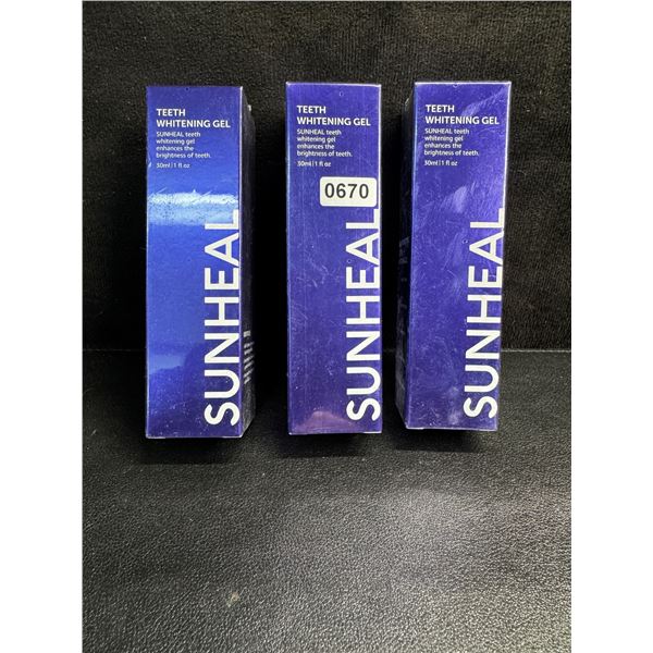 3 Boxes of SunHeal Teeth Whitening Gel Toothpaste - Helps Whiten and Brighten Teeth - New
