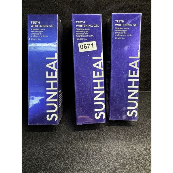 3 Boxes of SunHeal Teeth Whitening Gel Toothpaste - Helps Whiten and Brighten Teeth - New