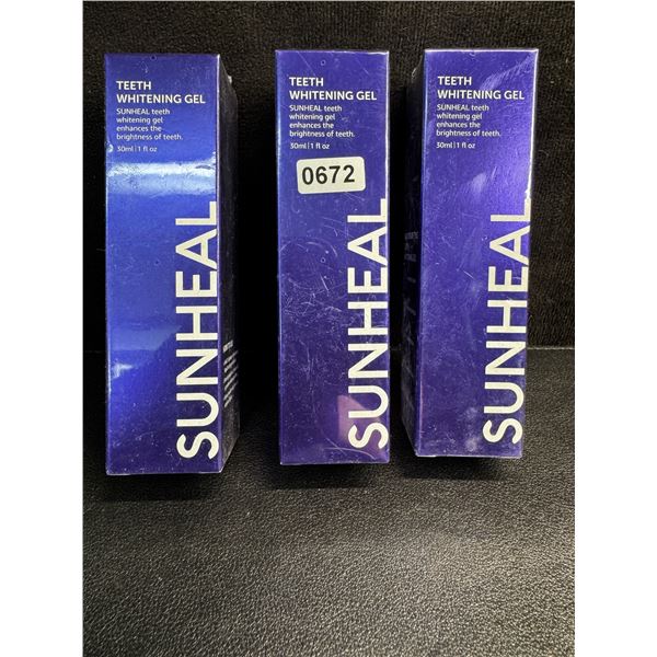 3 Boxes of SunHeal Teeth Whitening Gel Toothpaste - Helps Whiten and Brighten Teeth - New