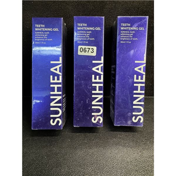 3 Boxes of SunHeal Teeth Whitening Gel Toothpaste - Helps Whiten and Brighten Teeth - New