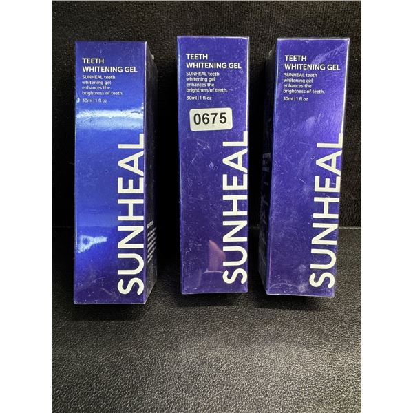 3 Boxes of SunHeal Teeth Whitening Gel Toothpaste - Helps Whiten and Brighten Teeth - New