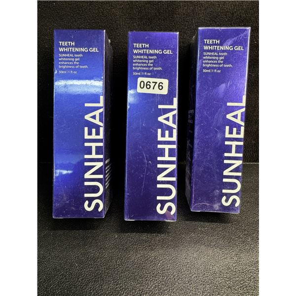 3 Boxes of SunHeal Teeth Whitening Gel Toothpaste - Helps Whiten and Brighten Teeth - New