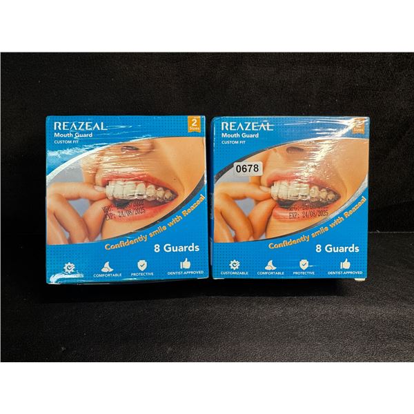 Reazeal 8-Pack of Custom Fit Mouth Guards - 2 Sizes Included - New
