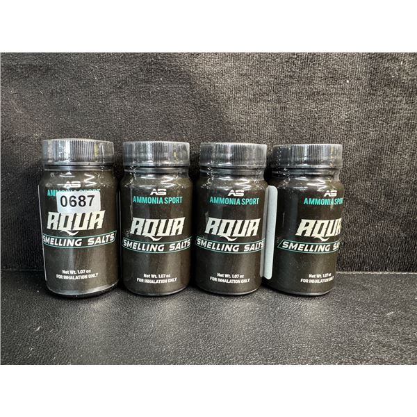 4 Bottles of Ammonia Sport Aqua Smelling Salts for Work Outs/Grogginess/Mental Alertness - New