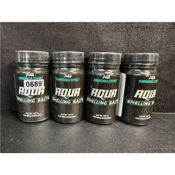 4 Bottles of Ammonia Sport Aqua Smelling Salts for Work Outs/Grogginess/Mental Alertness - New