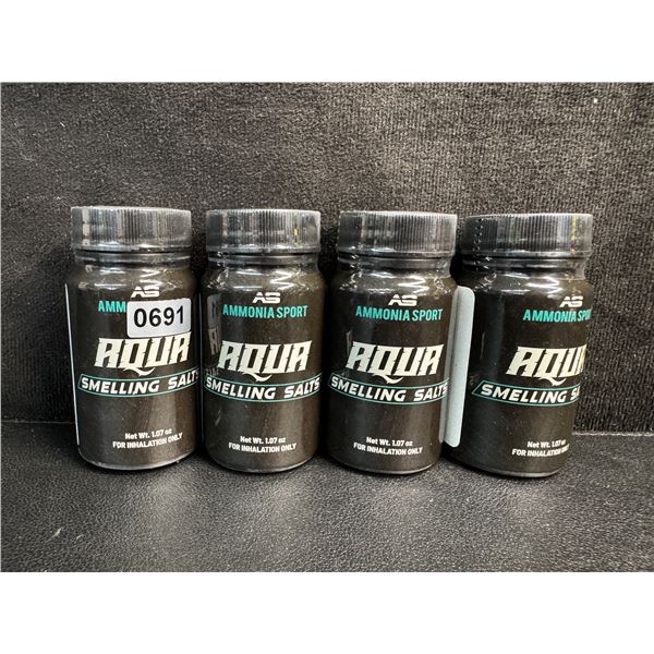 4 Bottles of Ammonia Sport Aqua Smelling Salts for Work Outs/Grogginess/Mental Alertness - New