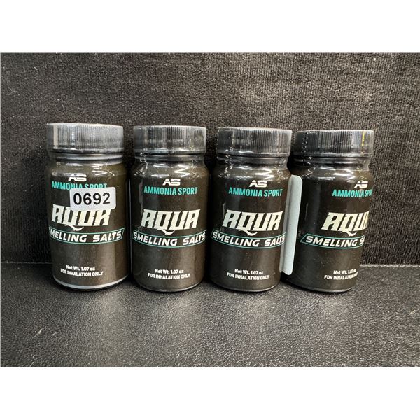 4 Bottles of Ammonia Sport Aqua Smelling Salts for Work Outs/Grogginess/Mental Alertness - New