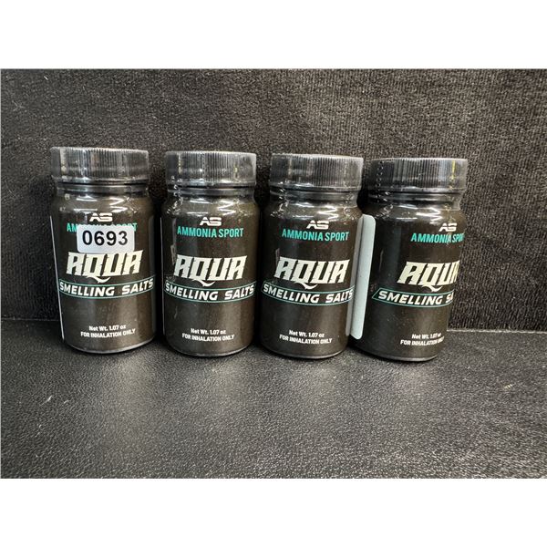 4 Bottles of Ammonia Sport Aqua Smelling Salts for Work Outs/Grogginess/Mental Alertness - New