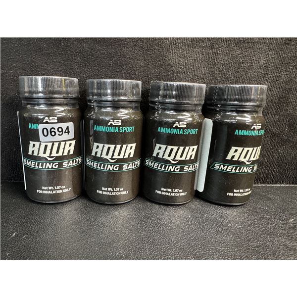 4 Bottles of Ammonia Sport Aqua Smelling Salts for Work Outs/Grogginess/Mental Alertness - New