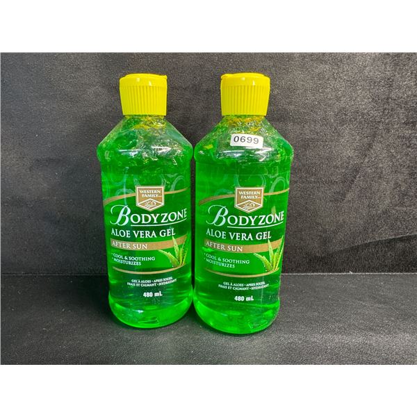 2 Bottles of Western Family Body Zone After Sun Cooling and Soothing Aloe Gel - New