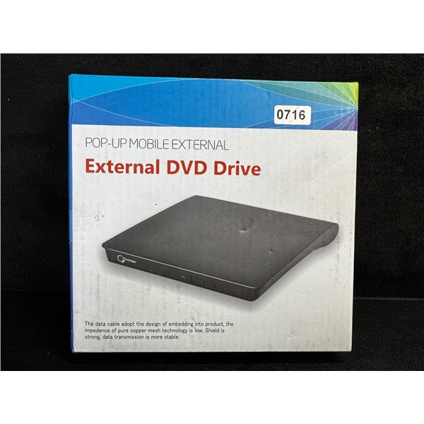 Pop-up Mobile External DVD Drive for Windows/Mac/Linux - New
