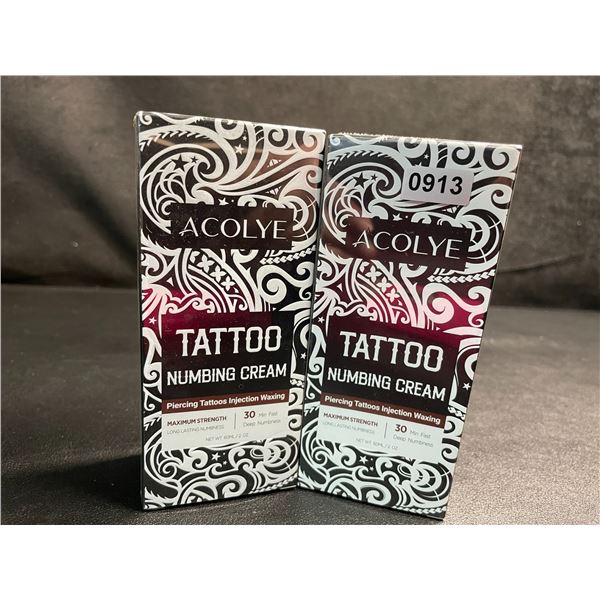 2 Boxes of Acolye Tattoo Numbing Creams - Max Strength/Long-Lasting Numbness (60ml) - New Sealed