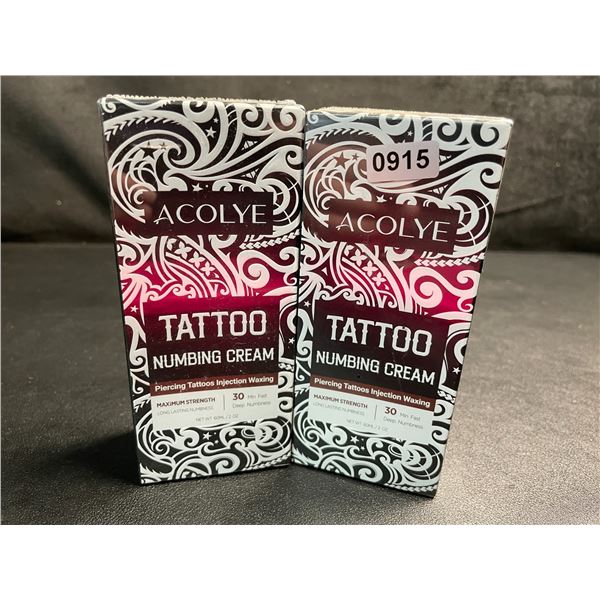 2 Boxes of Acolye Tattoo Numbing Creams - Max Strength/Long-Lasting Numbness (60ml) - New Sealed