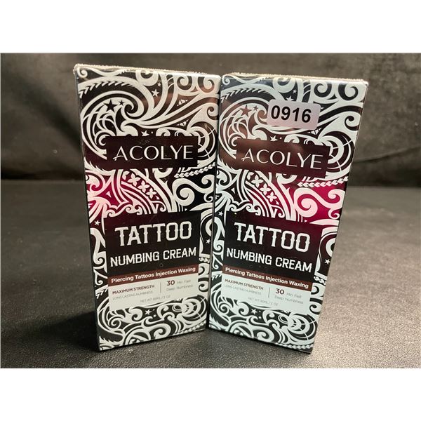 2 Boxes of Acolye Tattoo Numbing Creams - Max Strength/Long-Lasting Numbness (60ml) - New Sealed