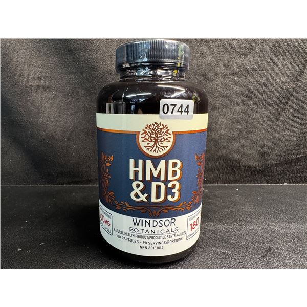 Windsor Botanicals HMB and Vitamin D3 Supplement - 180 Capsules - New