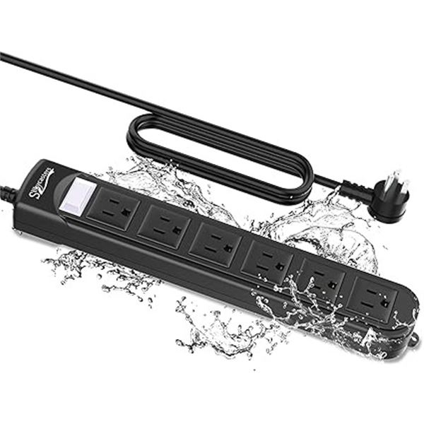 1 Outdoor Power Strip Bar/6-Outlet Power Bar Surge Protector with 6FT Cord - Brand New!