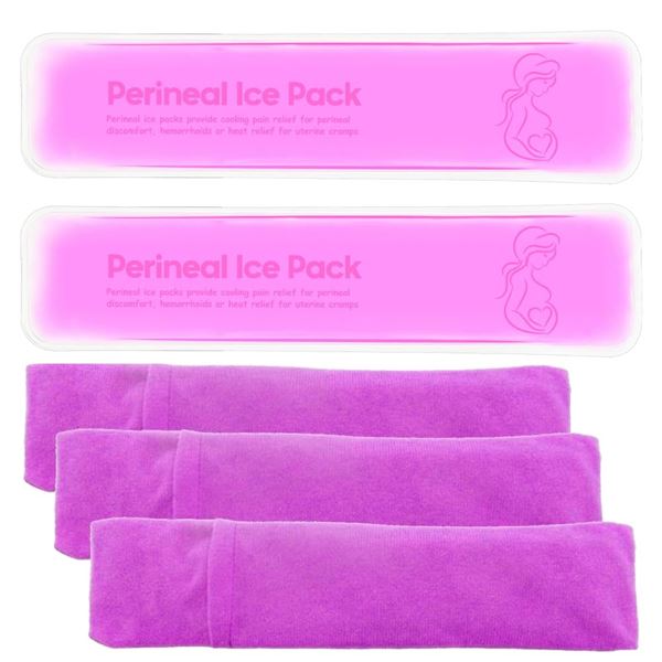 4 Sets of Perineal Ice Packs - Includes x2 Gel Ice Packs and x3 Covers PER PACK! - New
