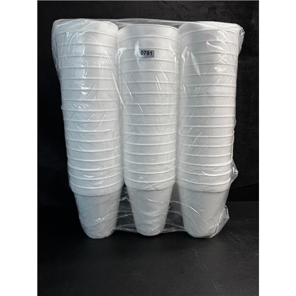 100-Pack of White Foam Disposable Cups (12oz) Insulates Hot & Cold Beverages - New