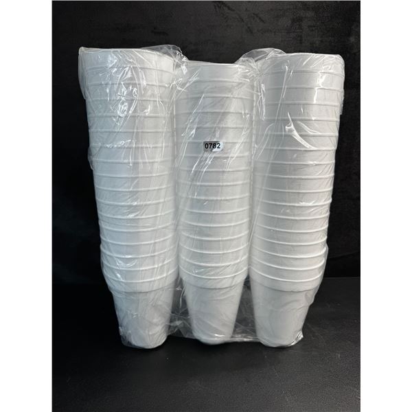 100-Pack of White Foam Disposable Cups (12oz) Insulates Hot & Cold Beverages - New