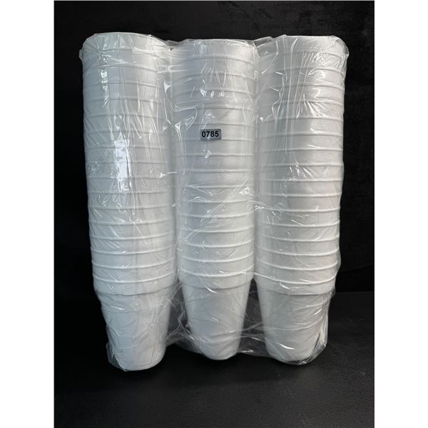 100-Pack of White Foam Disposable Cups (12oz) Insulates Hot & Cold Beverages - New