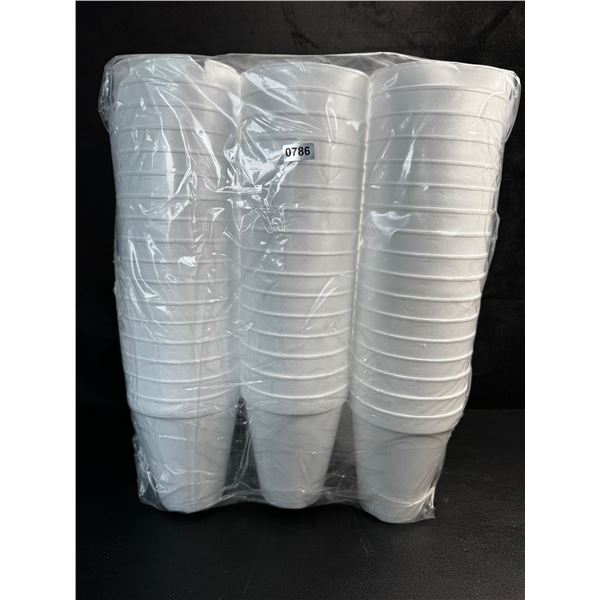 100-Pack of White Foam Disposable Cups (12oz) Insulates Hot & Cold Beverages - New