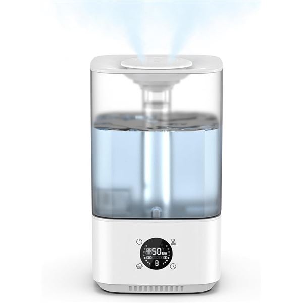 6L Large Capacity Ultrasonic Humidifier for Home; Easy Top Fill Design, Low Noise, 3 Mist Levels
