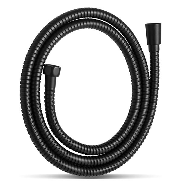 2 OFFO 1.5M (60IN) Matte Black Stainless Steel Flexible Shower Hoses - New