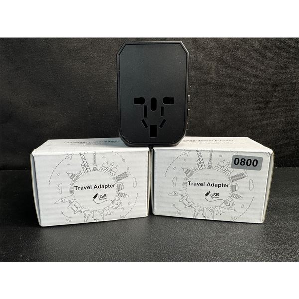 2 Universal Travel Adapters - AUS/EU/US/UK Compatible with x 3 USBC and x2 USBA Ports - New
