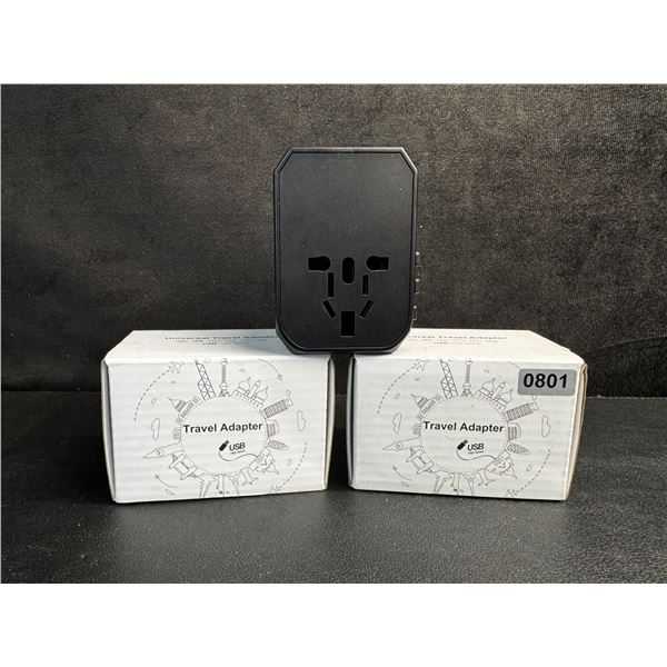 2 Universal Travel Adapters - AUS/EU/US/UK Compatible with x 3 USBC and x2 USBA Ports - New
