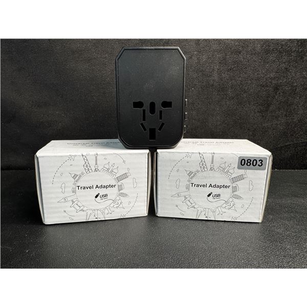 2 Universal Travel Adapters - AUS/EU/US/UK Compatible with x 3 USBC and x2 USBA Ports - New