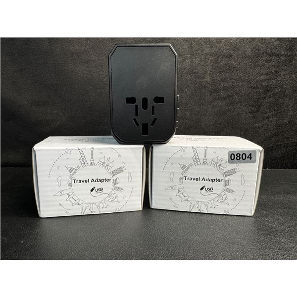 2 Universal Travel Adapters - AUS/EU/US/UK Compatible with x 3 USBC and x2 USBA Ports - New