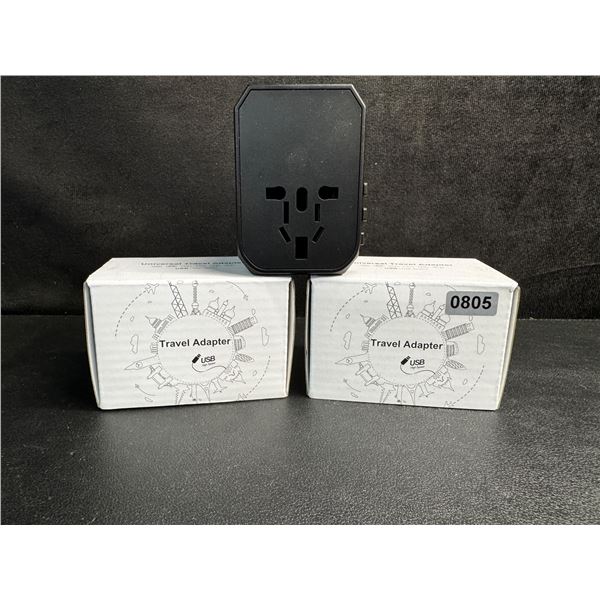 2 Universal Travel Adapters - AUS/EU/US/UK Compatible with x 3 USBC and x2 USBA Ports - New