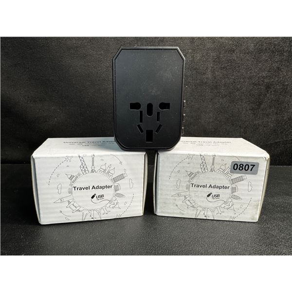 2 Universal Travel Adapters - AUS/EU/US/UK Compatible with x 3 USBC and x2 USBA Ports - New