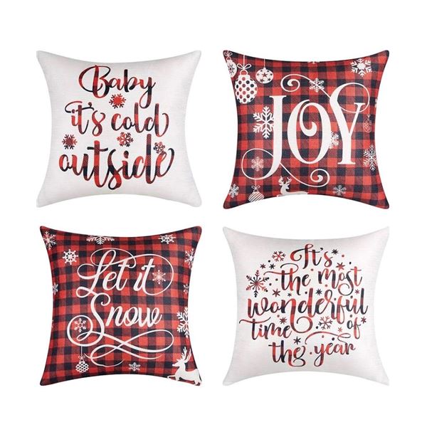 2 4-Packs of Decorative Holiday Pillow Covers 18x18inch - New