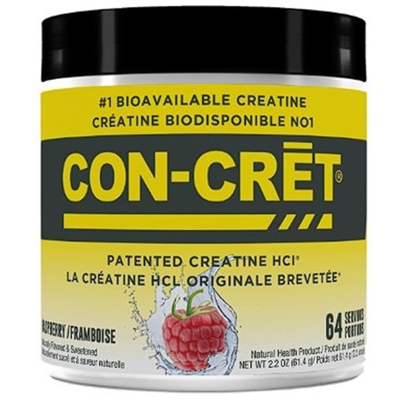 Con-Cret Concentrated Creatine HCI Powder/Workout Supplement (61.4g) Raspberry Flavor - New