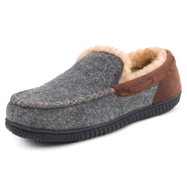 Rockdove Premium Mens Hearthfire Memory Foam Moc Slippers Size 8 - New