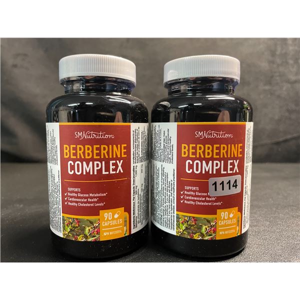 2 Bottles of SM Nutrition Berberine Complex - 90 Capsules - New Sealed