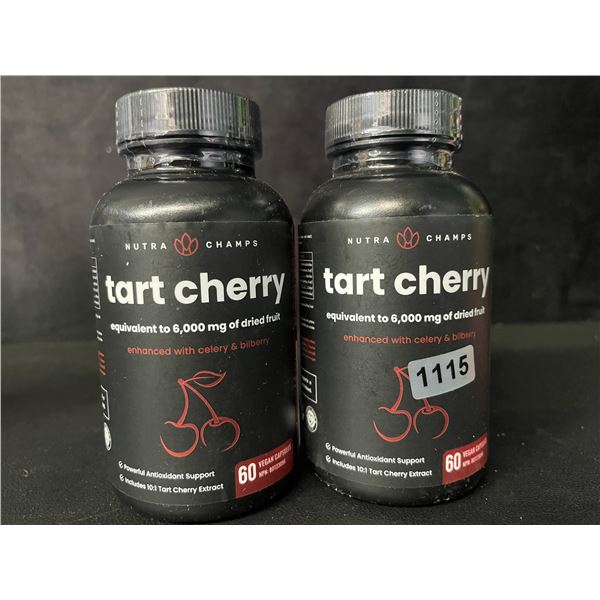 2 Bottles of Nutra Champs Tart Cherry Antioxidant Support - 60 Capsules Each - New Sealed