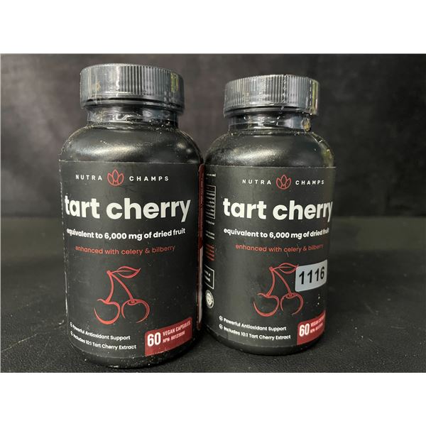 2 Bottles of Nutra Champs Tart Cherry Antioxidant Support - 60 Capsules Each - New Sealed