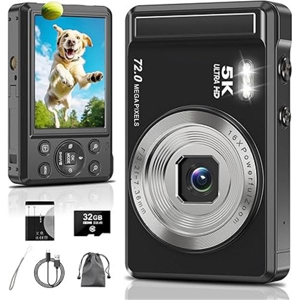 1 5K Ultra HD 72.0 Mega Pixel Digital Camera with 32GB SD Card - New in Box
