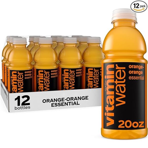 12-Pack Case of Glaceau Vitamin Water Essential - Orange Flavor (12 x 591ml Bottles) - New