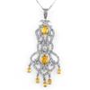 Genuine 7.65 ctw Yellow Sapphire & Diamond Necklace 14K