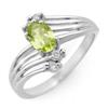 Image 1 : Genuine 0.55 ctw Peridot & Diamond Ring 10K White Gold
