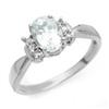 Image 1 : Genuine 1.06 ctw Aquamarine & Diamond Ring 10K Gold