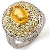 Genuine 3.55 ctw Yellow Sapphire & Diamond Ring Gold