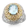 Genuine 4.05 ctw Aquamarine & Diamond Ring 14K Gold