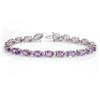 Genuine 16.3 ctw Amethyst Bracelet 10K White Gold