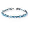Genuine 12.9 ctw Blue Topaz Bracelet 10K White Gold