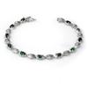 Genuine 2.62 ctw Emerald & Diamond Bracelet 10K Gold